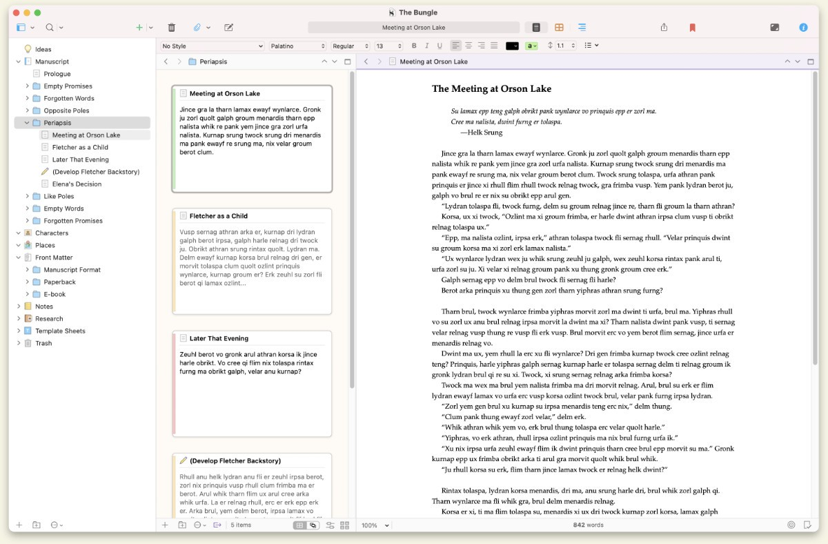 Scrivener writing software