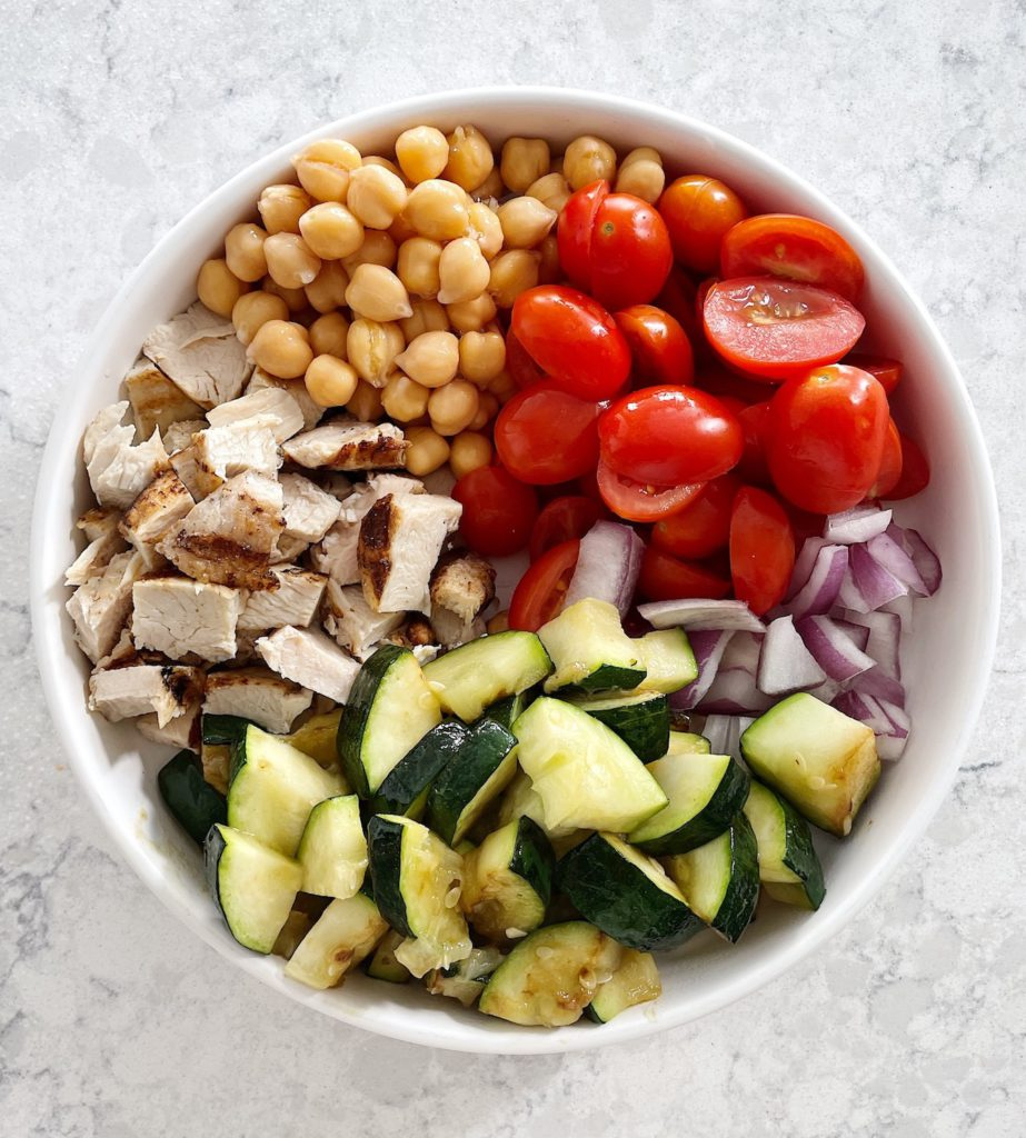 Affordable Meals For Students | Chickpea Greek Salad with Chicken