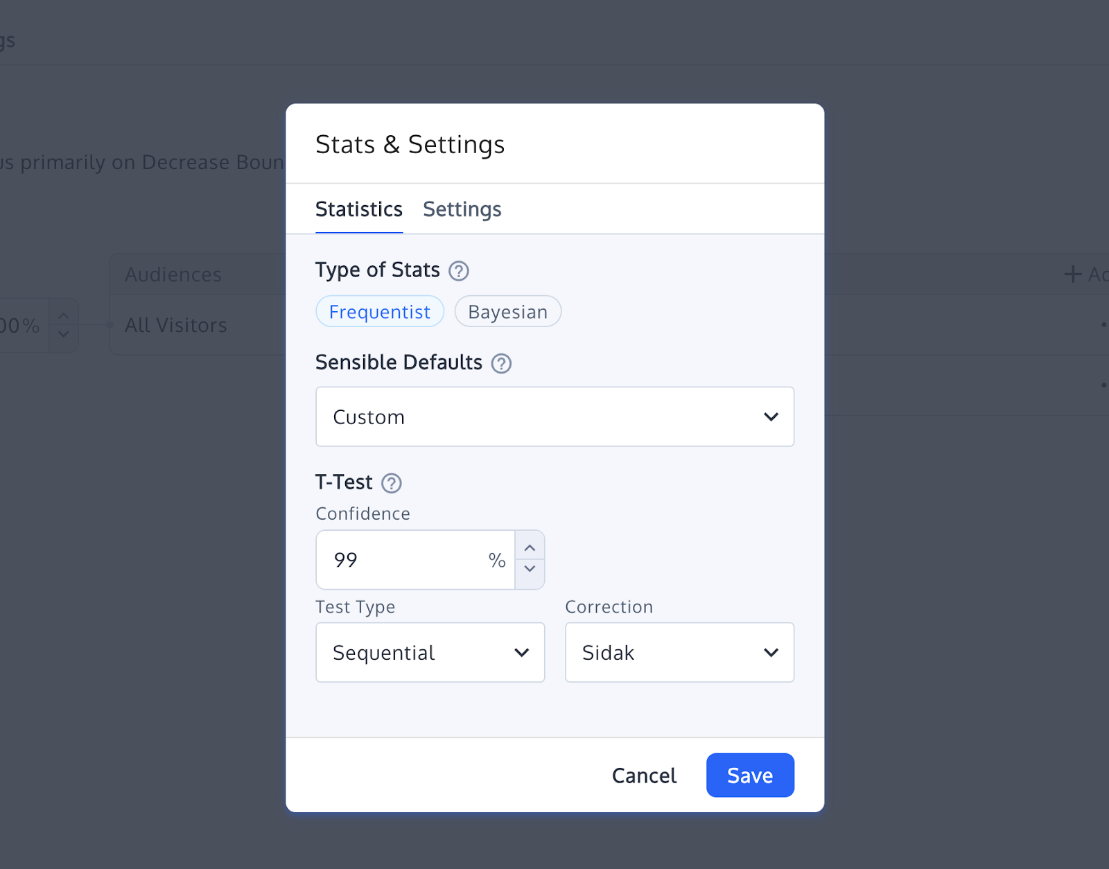 Convert’s Customizable Bayesian and Frequentist Stat Engines