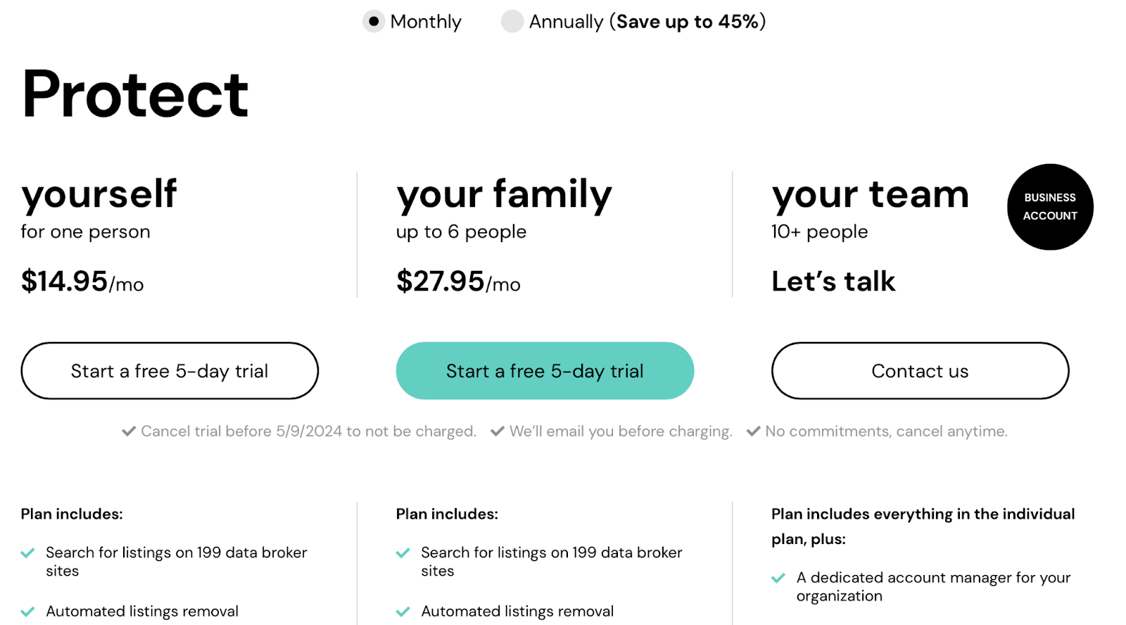 onerep pricing plan options