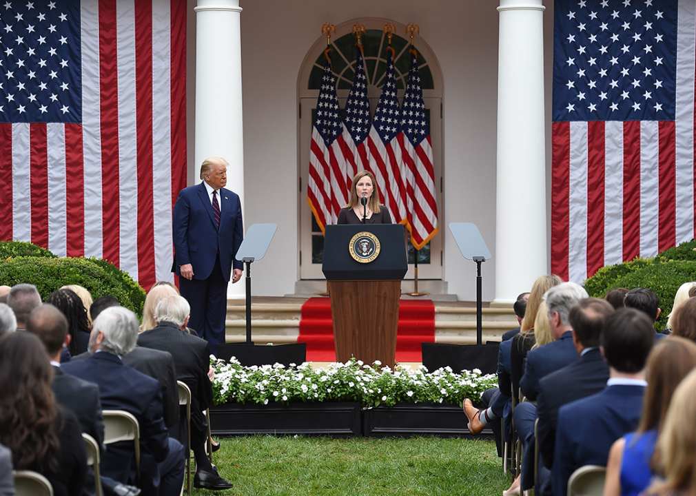 Amy Coney Barrett habla tras ser nominada a la Corte Suprema por Donald Trump.