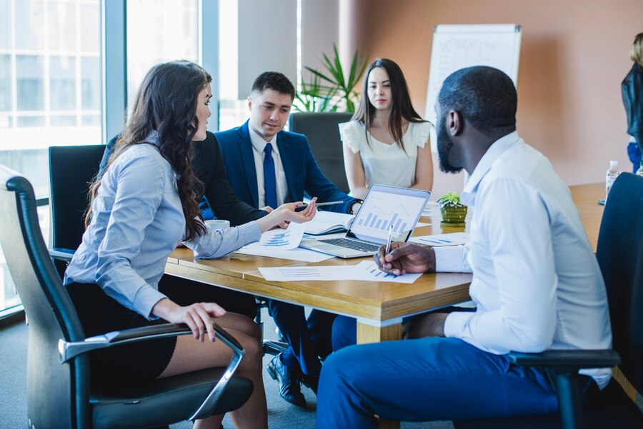 A team in a meeting