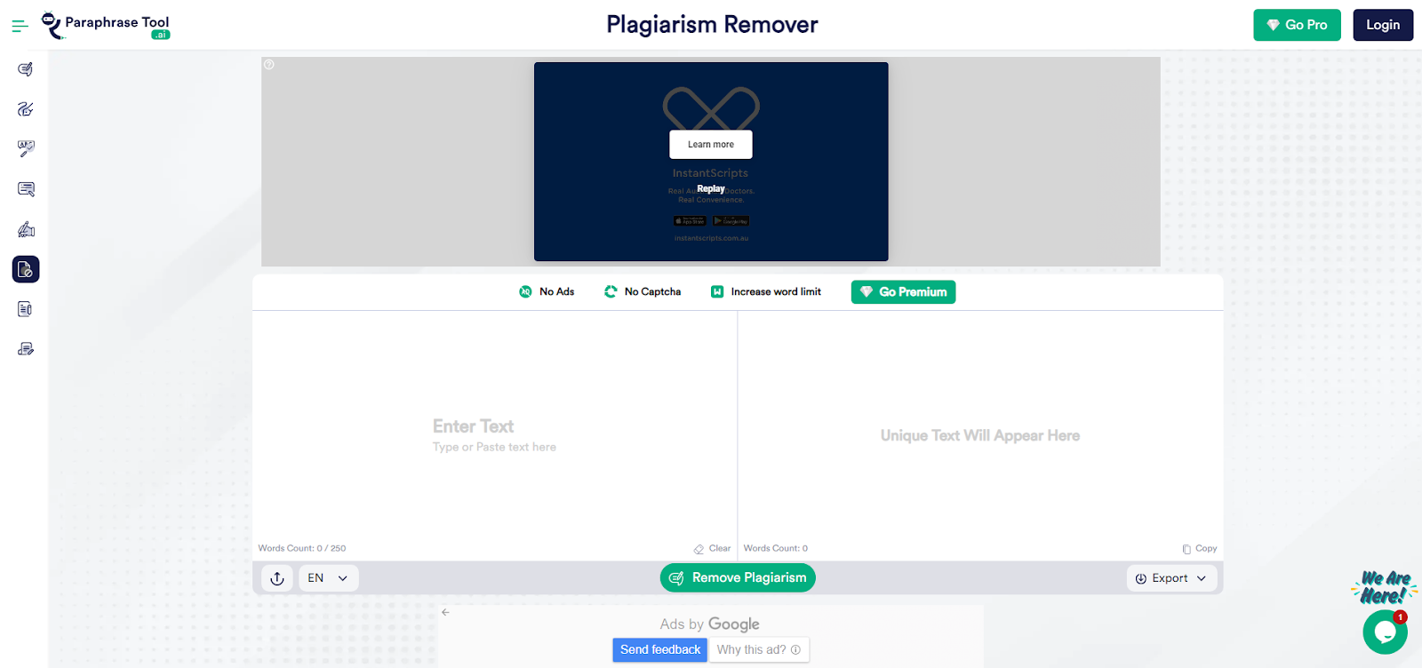 ParaphraseTool.ai Plagiarism Remover