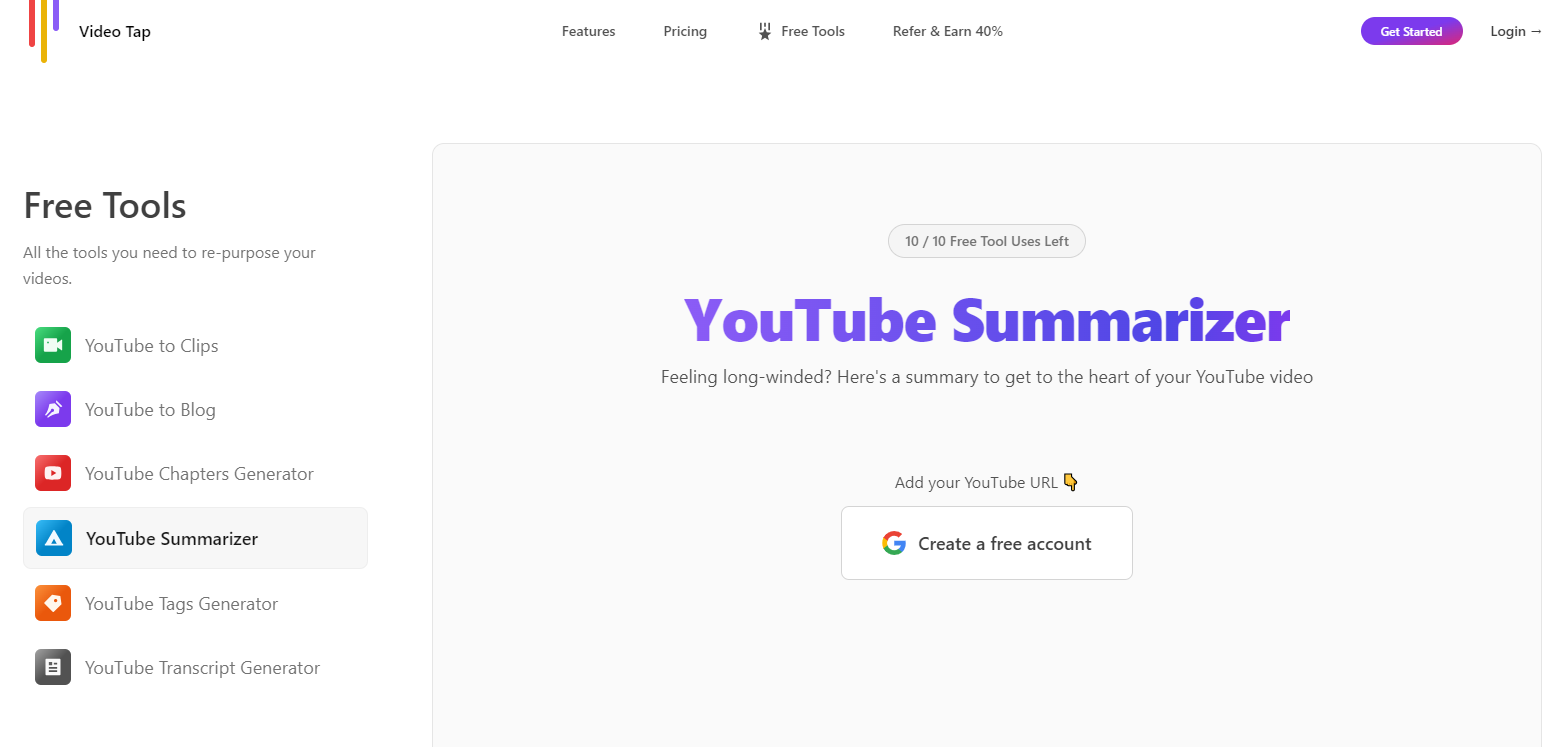 VideoTap YouTube Summarizer