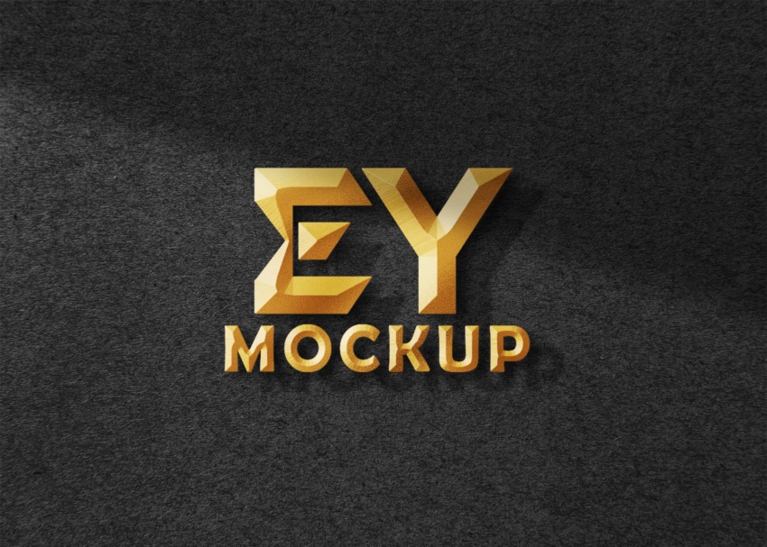 Gold Emboss Logo Mockup 2