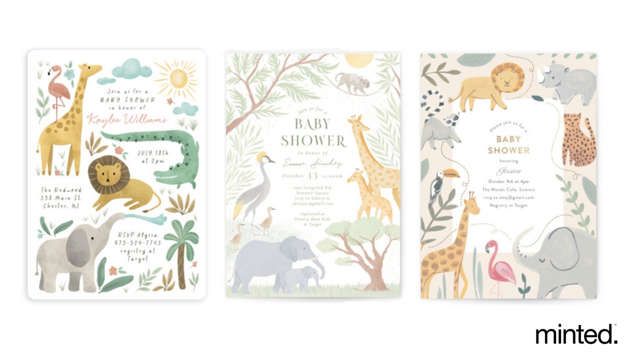 safari baby shower invitations