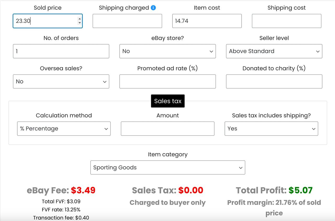 Jom kita kira keuntungan bersih dengan menggunakan eBay Fees Calculator
