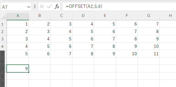 excel offset