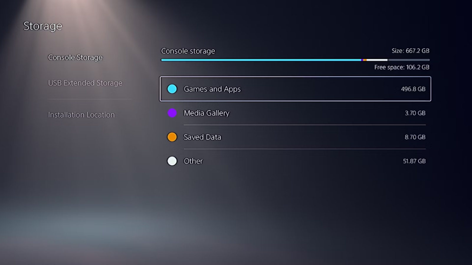 Console storage
