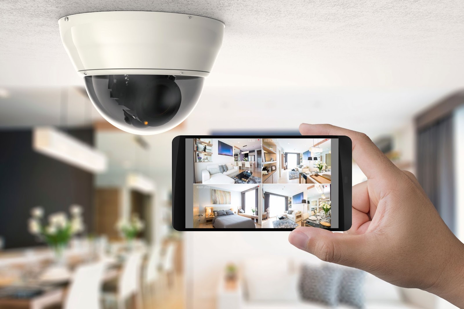 a home security camera controlled via phone 