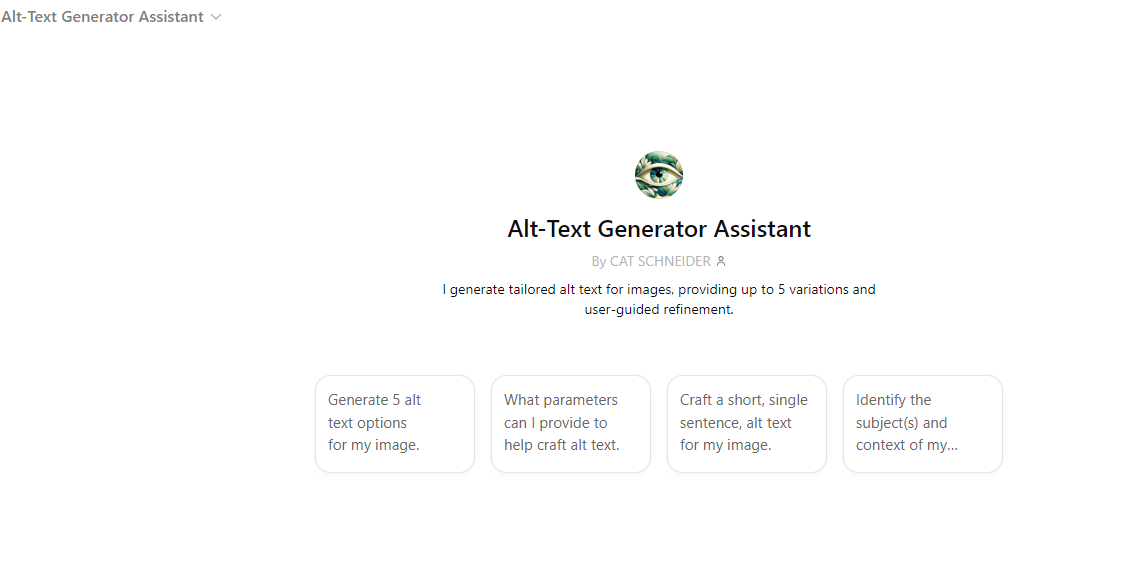 Alt Text Generator Assistant (ChatGPT.com)