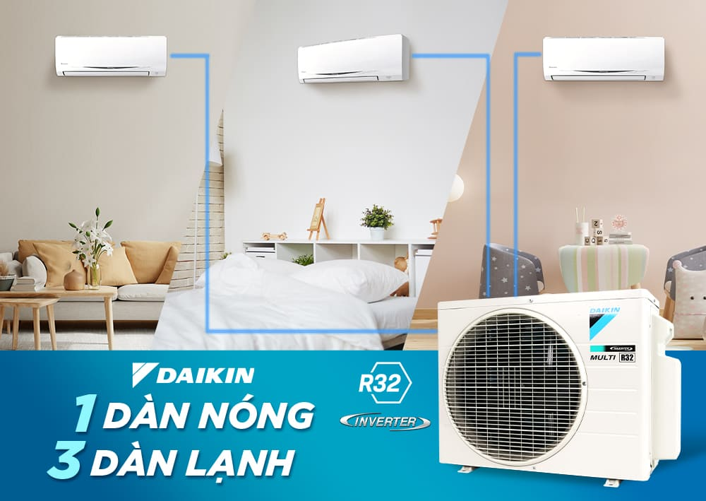 Điều hòa Multi cho nhà phố có thể lắp đặt từ 2-5 dàn lạnh khác nhau