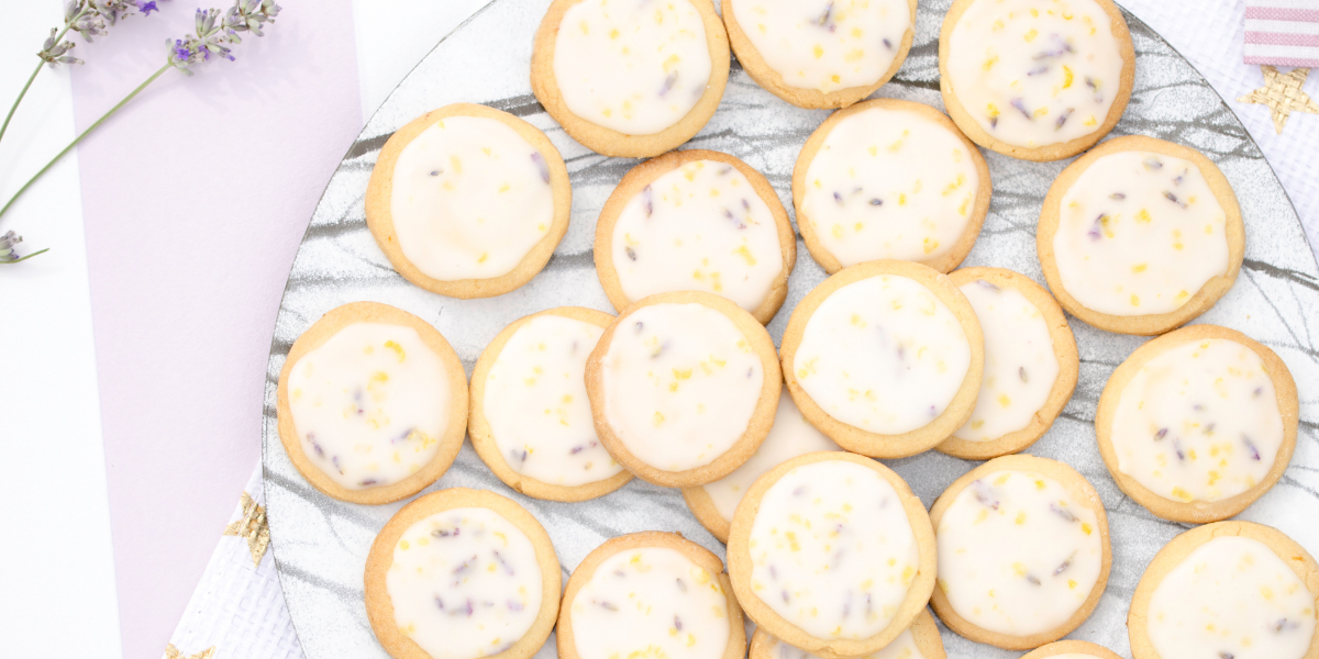 Lavender Shortbread with Lemon Glaze