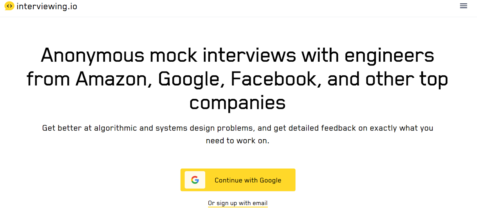 Mock Up Interview Interviewing.io