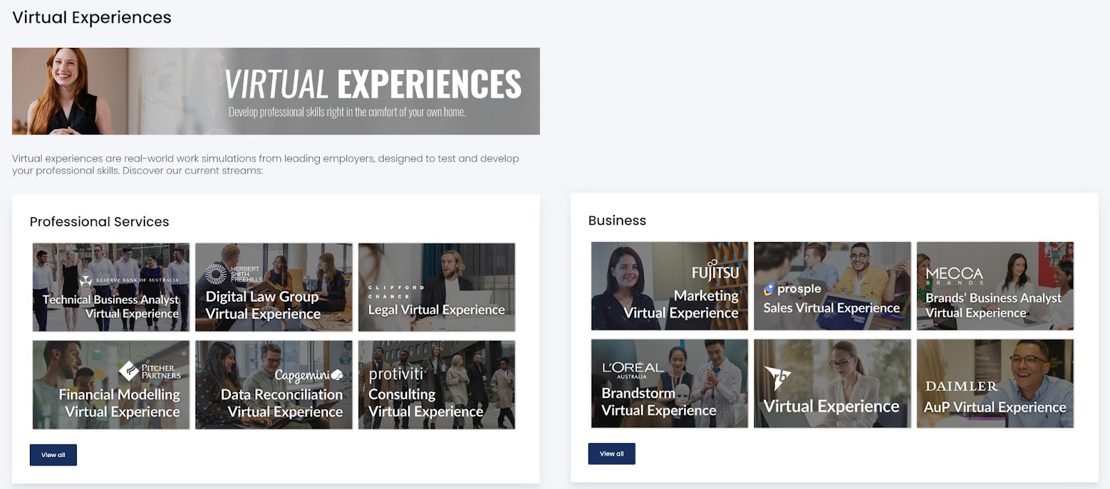 Interactive Videos: Prosple Virtual Experience Sample