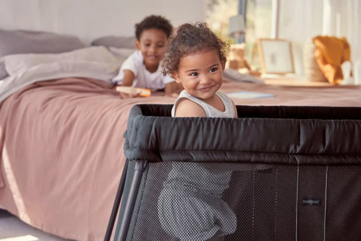 Carry lightweight cribs and strollers while travelling with a toddler