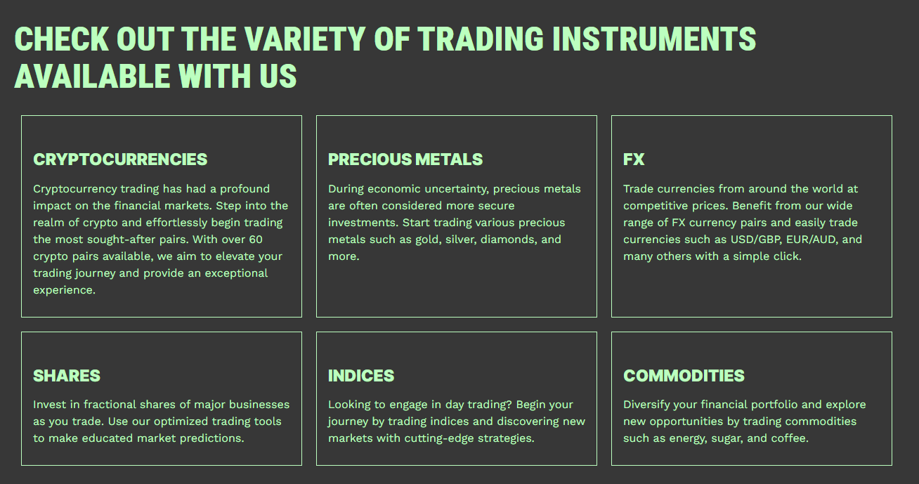 Growth Praxis trading instruments