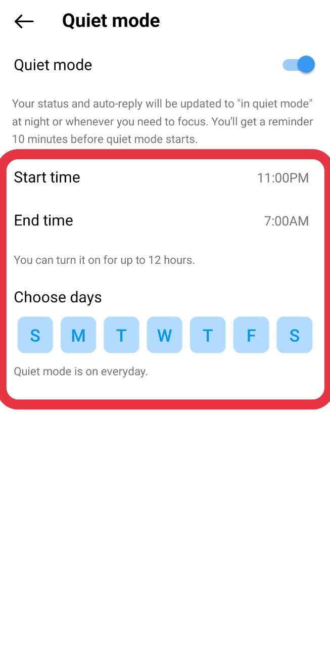 Scheduling Instagram quiet mode