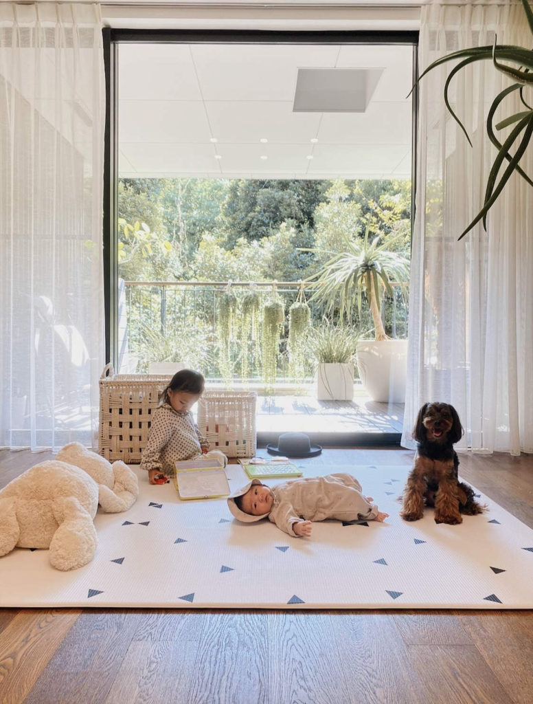 Baby Play Mat: Image of baby play mat in a stylish living room or nursery setting, highlighting how it compliments the decor.