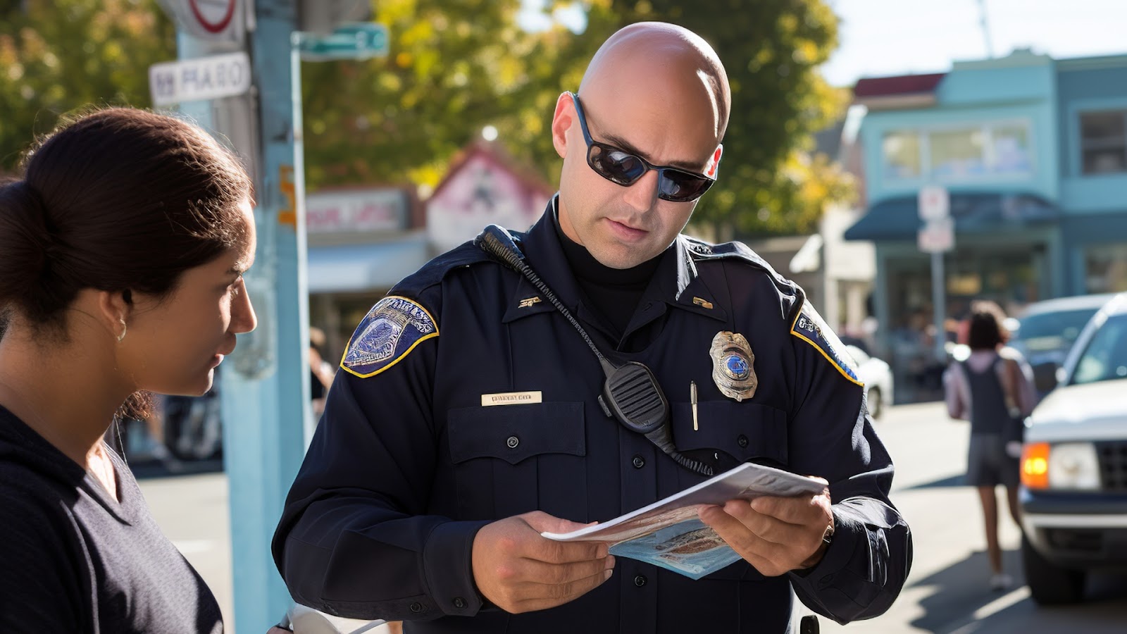 policeman giving a ticket