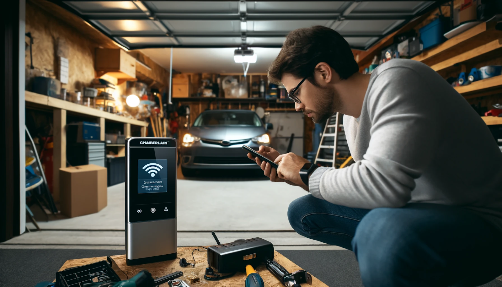 how to install a chamberlain garage door opener