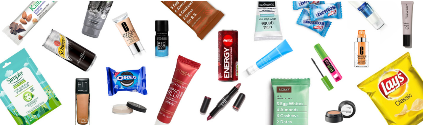 A group of different makeup products
Description automatically generated