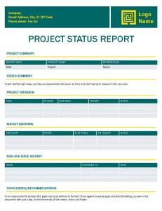 Short project status report template