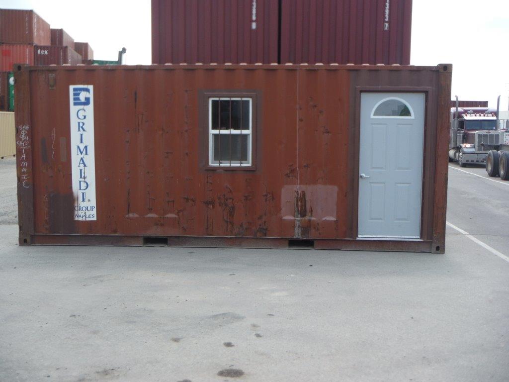 shipping container with window and door