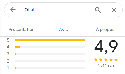 Les avis clients sur Google