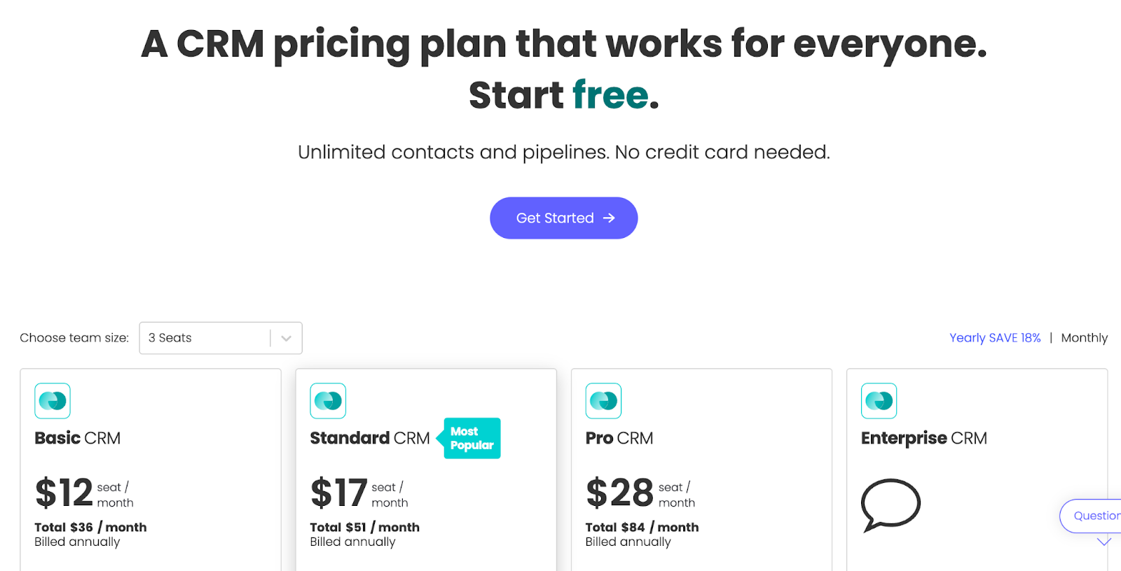 Monday CRM Pricing Plans