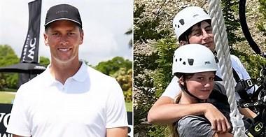 Tom Brady Spends Day on Ropes Course with Kids Benny and Vivian in Montana  Mountains