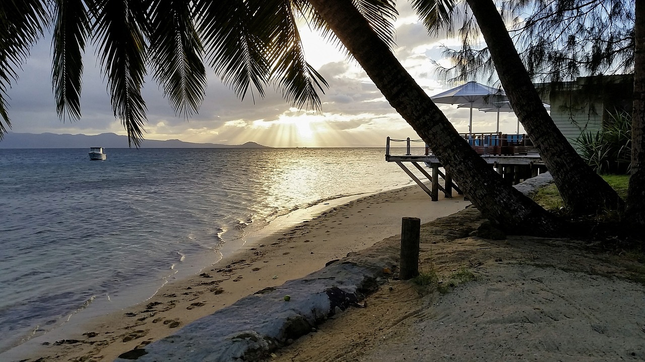 sunset in Fiji.