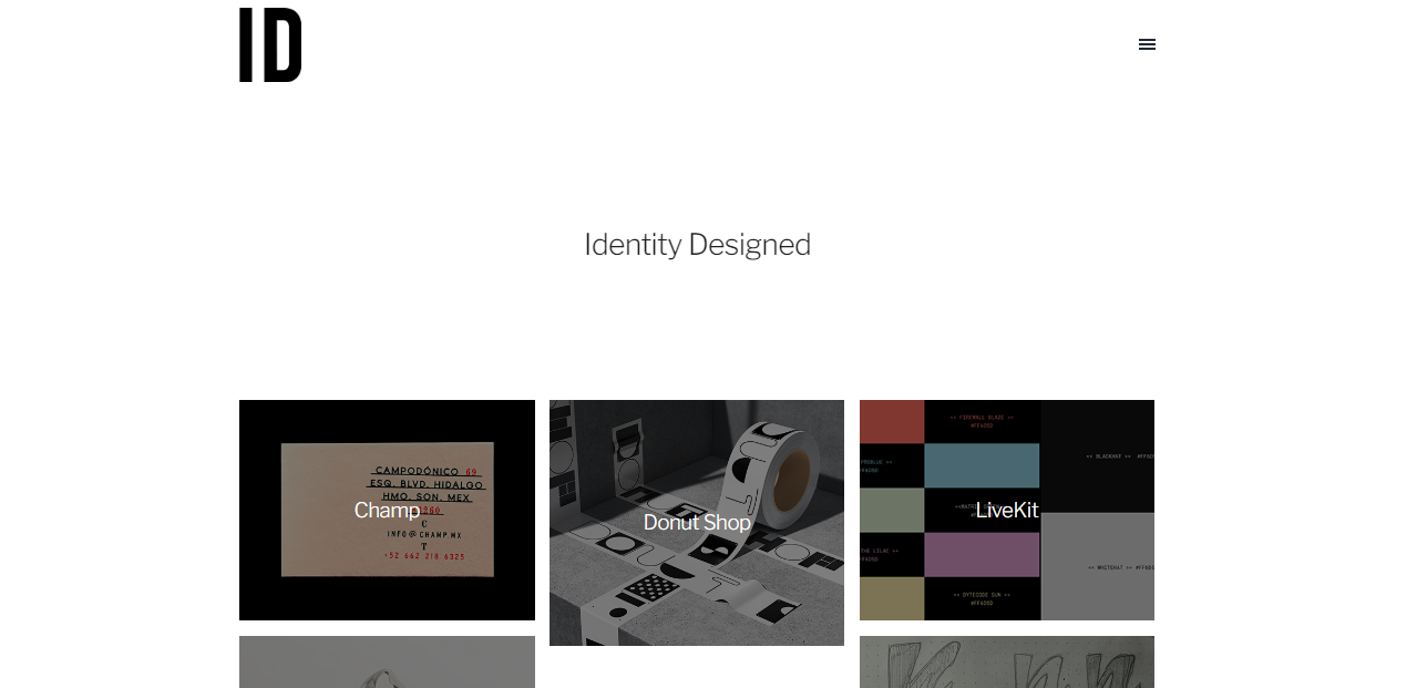 Homepage of Identity Designed - one of the best blogs on branding
