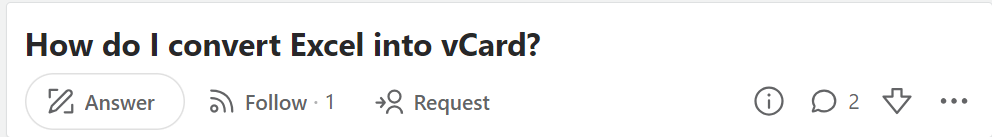 convert excel into vcard