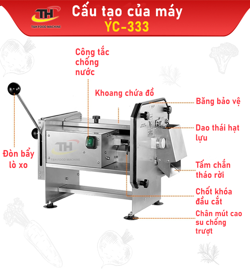 Máy thái hạt lựu rau củ YC-333