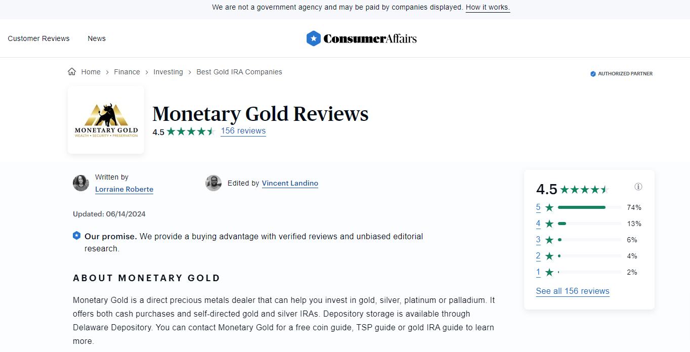 Monetary Gold complaints and reviews 