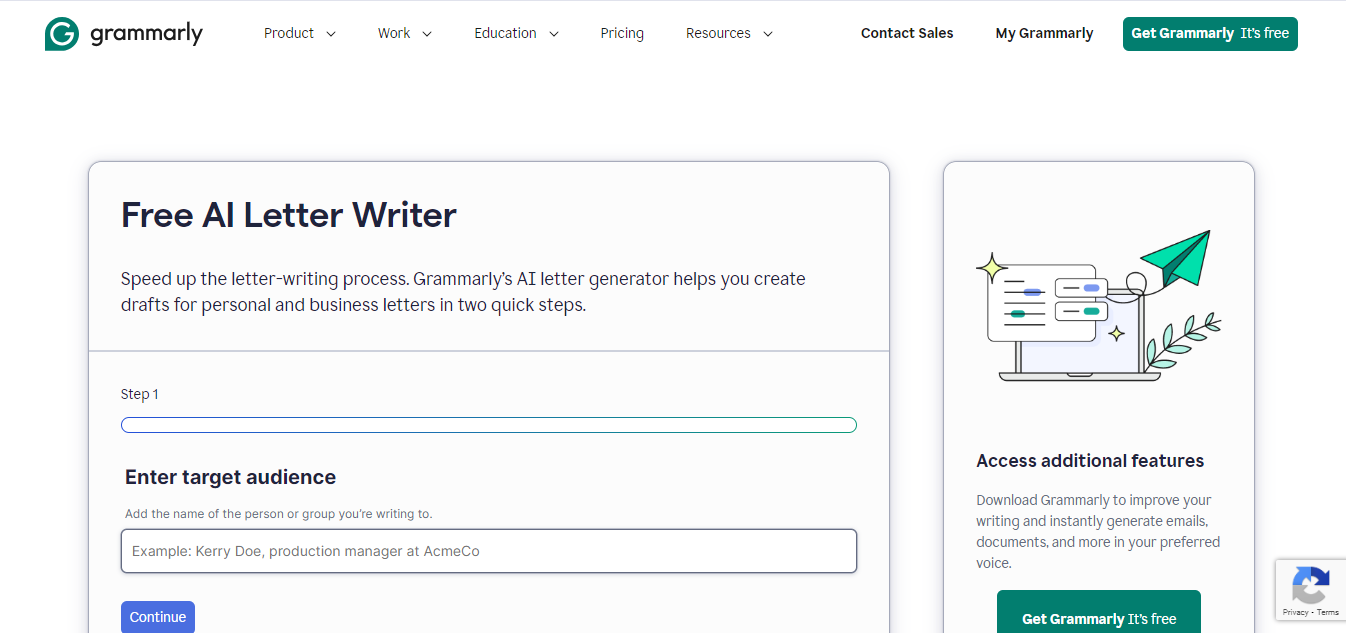 Grammarly AI Letter Generator