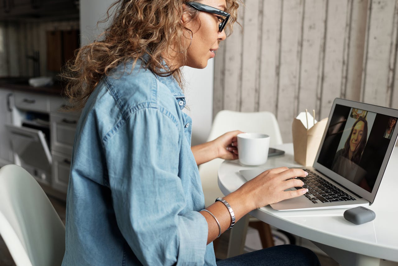 woman during an online hypnotherapy session