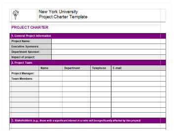 NYU Project Charter Template