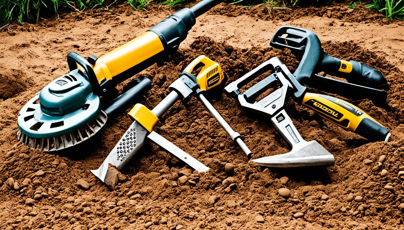 Digging power tools for various ground compositions