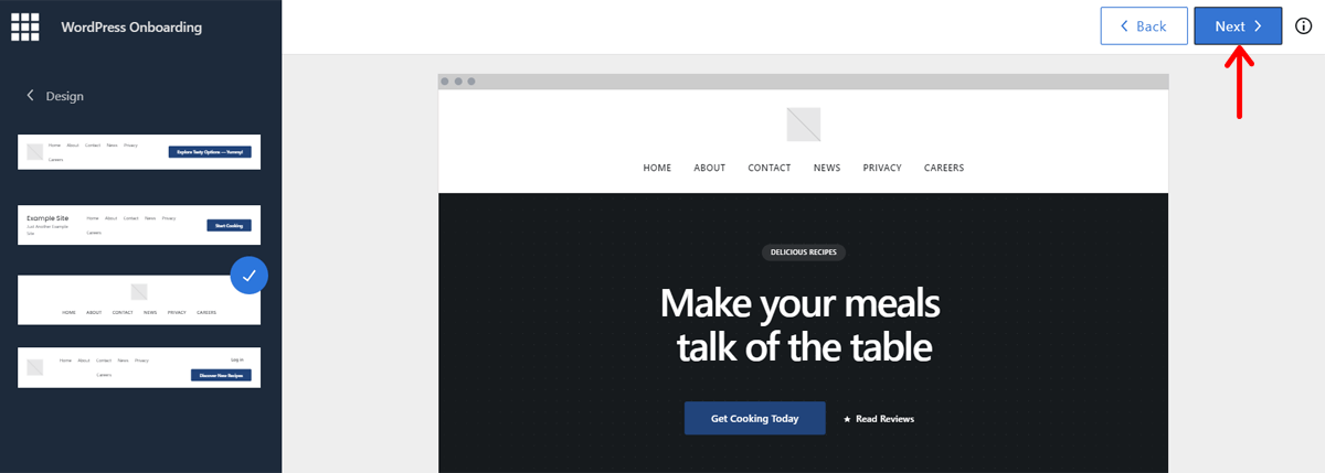 Choose Header and Menus