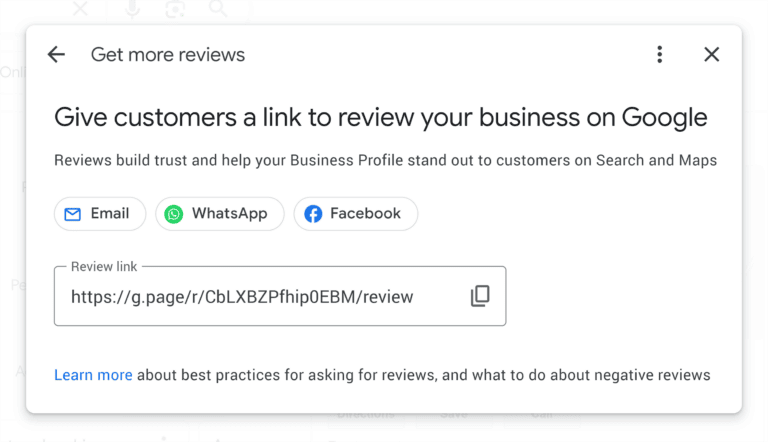 Ask customers for reviews