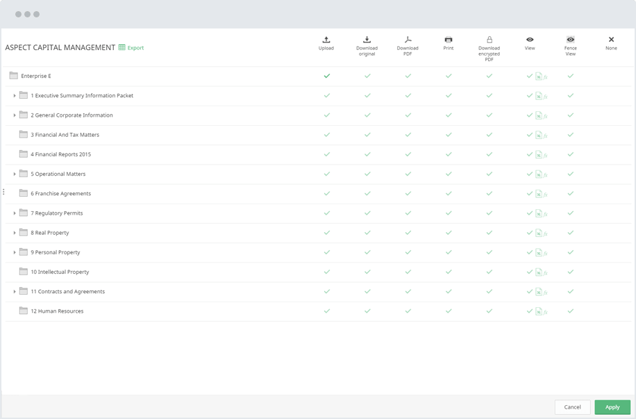 Data room auto indexing