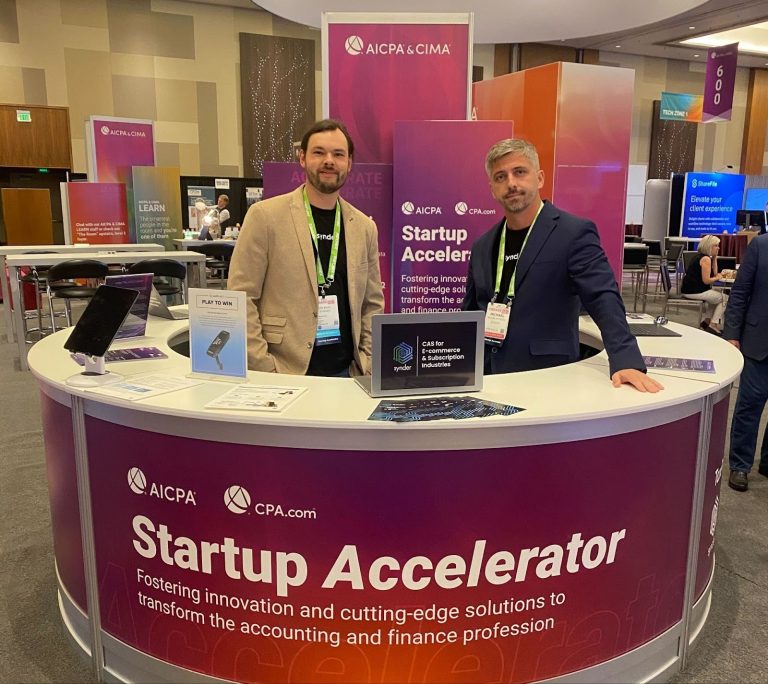 Synder’s founders, Ilya Kisel and Michael Astreiko at AICPA and CPA.com Startup Accelerator.