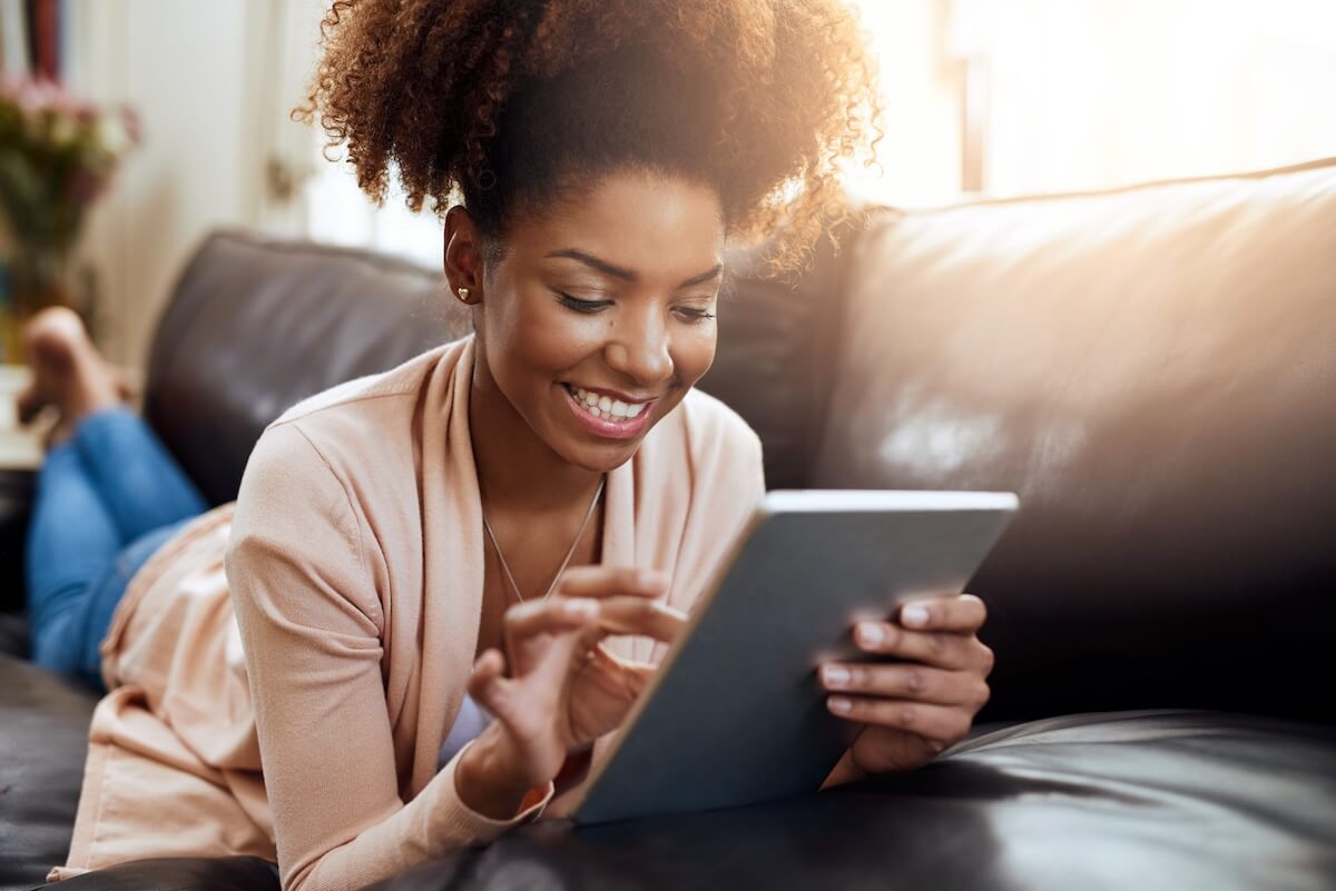 Woman using a tablet