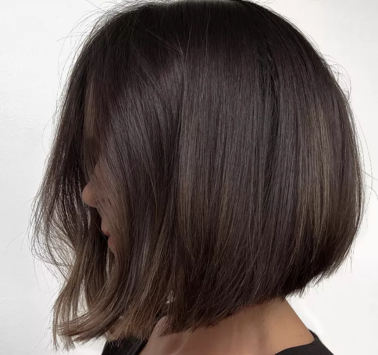 Picture of  lady wearing the gorgeous long bob haircut