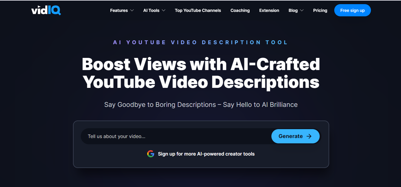 VidIQ AI Description Generator