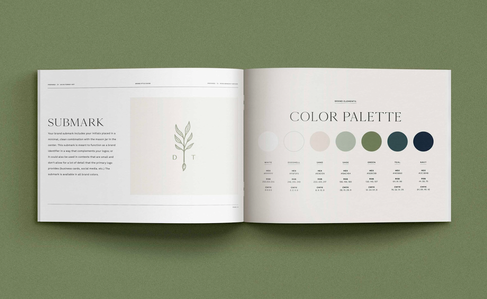 Devin Tormey Art's color palette as an example of what personal branding for creatives can look like. 