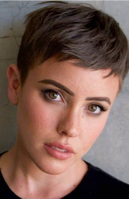 Picture of  a lady wearing the gorgeous pixie hair cut