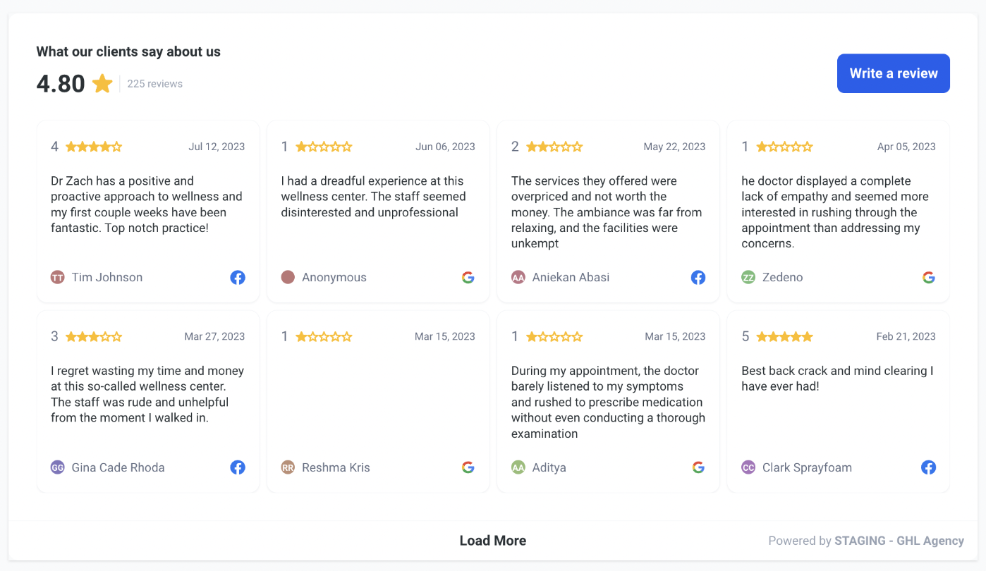review widget